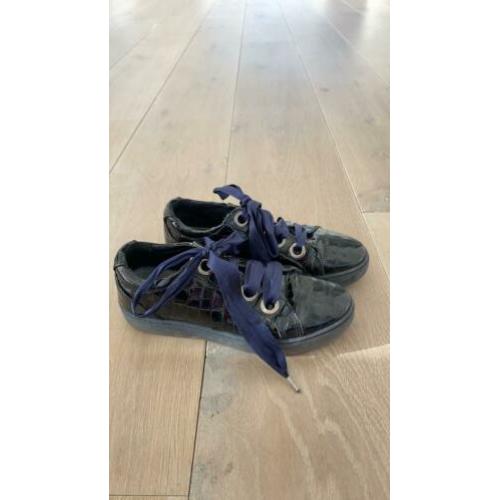 Blauwe leren lak sneakers maat 38