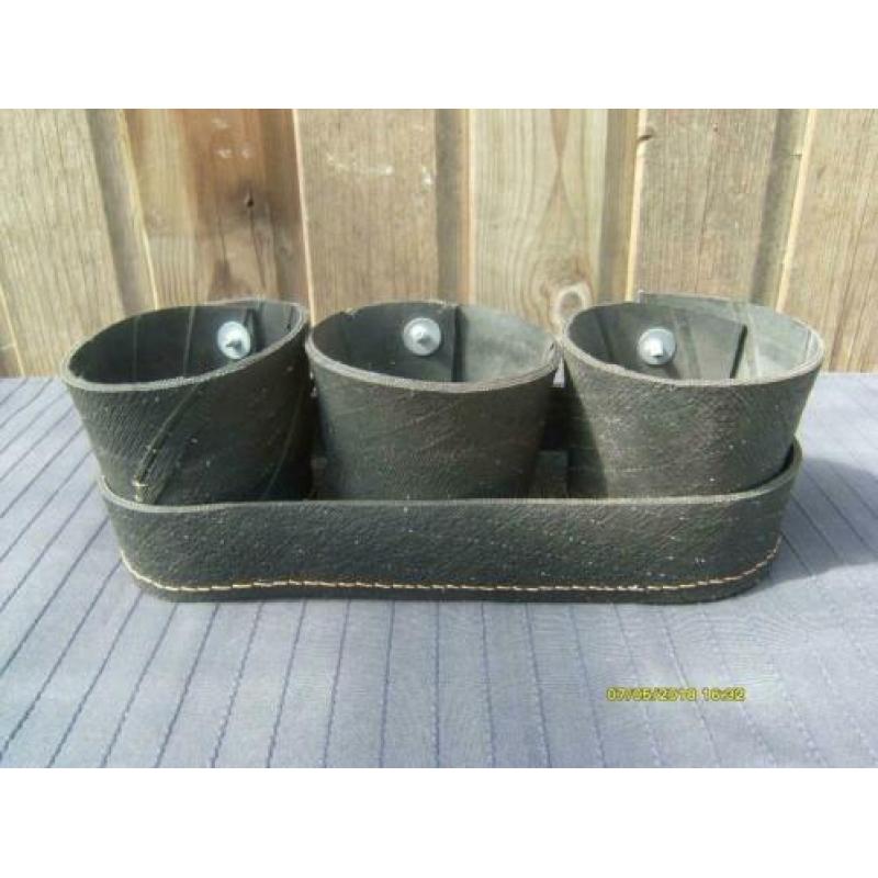 NIEUW - 25 % KORTING - rubber tray met 3 potten, industrieel