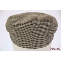 Vintage flatcap Platte pet Canda grijs met drukknoop 56