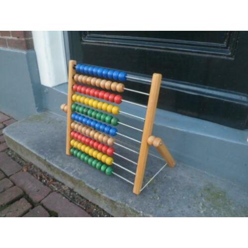 Houten TELRAAM hout met 100 houten kralen, inklapbaar