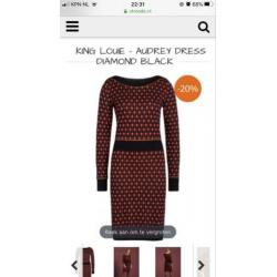 Mooie nieuwe jurk King Louie zwart Audrey dress diamond M