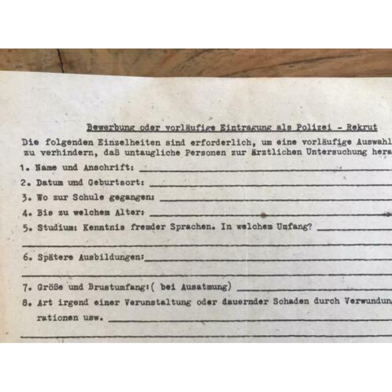 63. Wo2 Duits politie aanvraag formulier