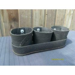 NIEUW - 25 % KORTING - rubber tray met 3 potten, industrieel