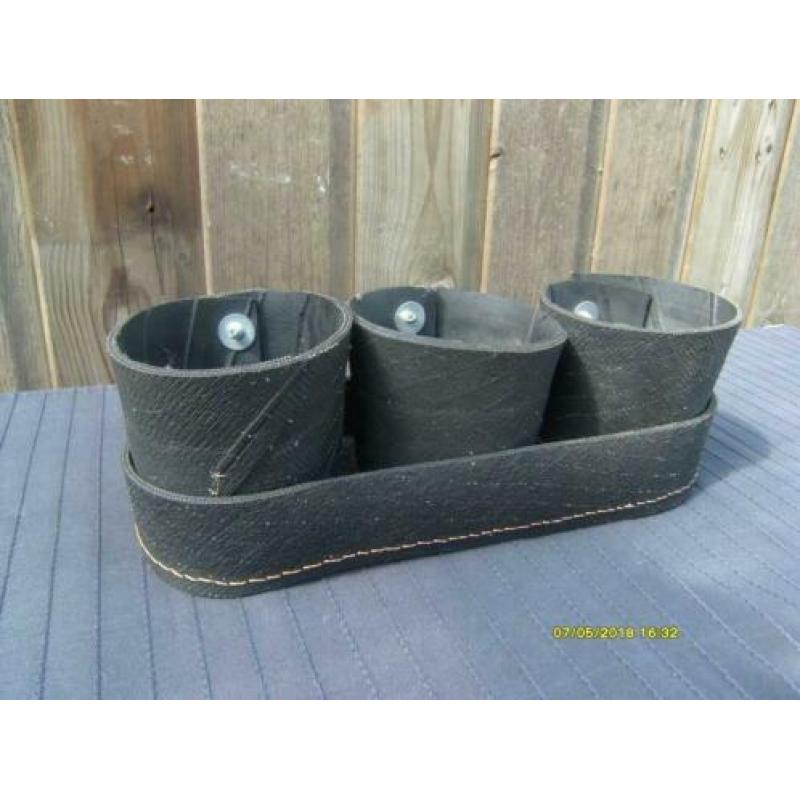 NIEUW - 25 % KORTING - rubber tray met 3 potten, industrieel