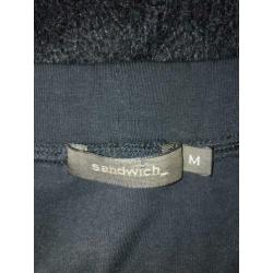 Zwarte Sandwich rok met ajour overslag mt M