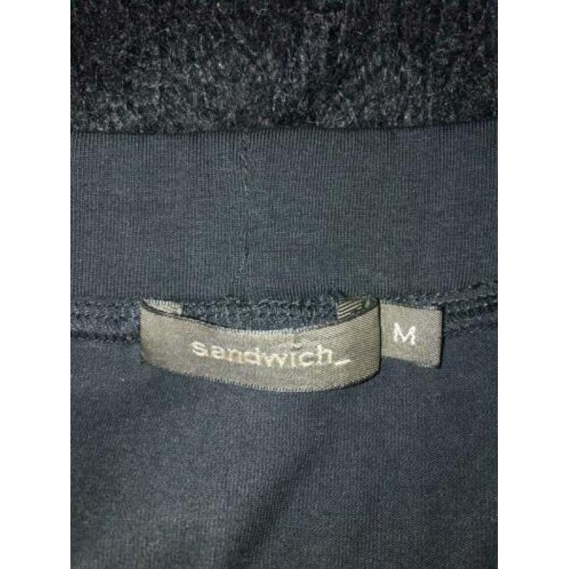 Zwarte Sandwich rok met ajour overslag mt M