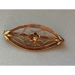 Antieke gouden broche Diamant