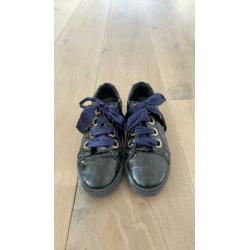 Blauwe leren lak sneakers maat 38