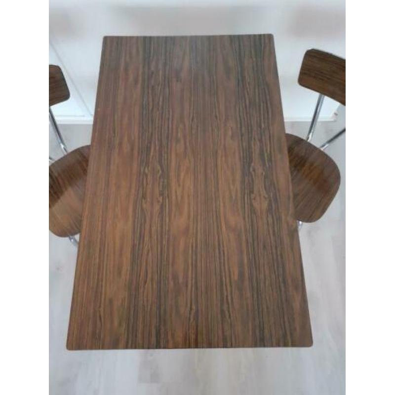 Eettafel + 2 stoelen retro eetset