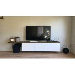 Tv meubels opmaat gemaakt! strakke combinatie eiken met MDF