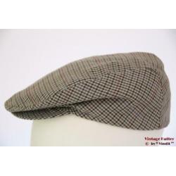 Vintage flatcap Platte pet Canda grijs met drukknoop 56