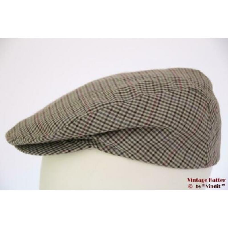 Vintage flatcap Platte pet Canda grijs met drukknoop 56