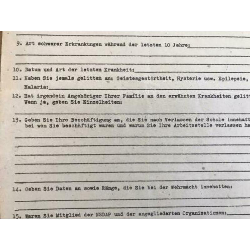 63. Wo2 Duits politie aanvraag formulier