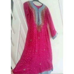 Indiase Marokkaanse jurk anarkali churidaar 3 delige maat M