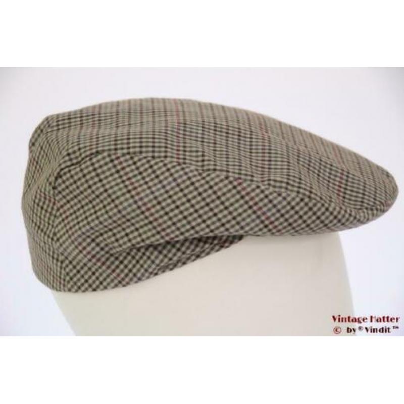 Vintage flatcap Platte pet Canda grijs met drukknoop 56