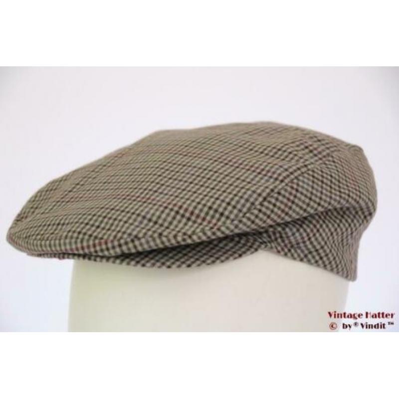 Vintage flatcap Platte pet Canda grijs met drukknoop 56
