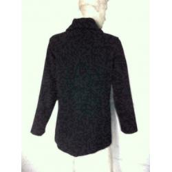 Z384 MELVIN M.L.V. zwart wollen winterjas jas Maat 40=M
