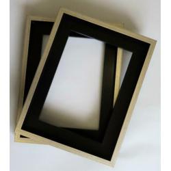Baklijsten 18 mm zwart /zilver 40 x 50 cm Nieuwe lijsten.