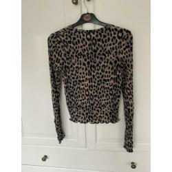 Primark top met zwart luipaard shirt panter leopard print S