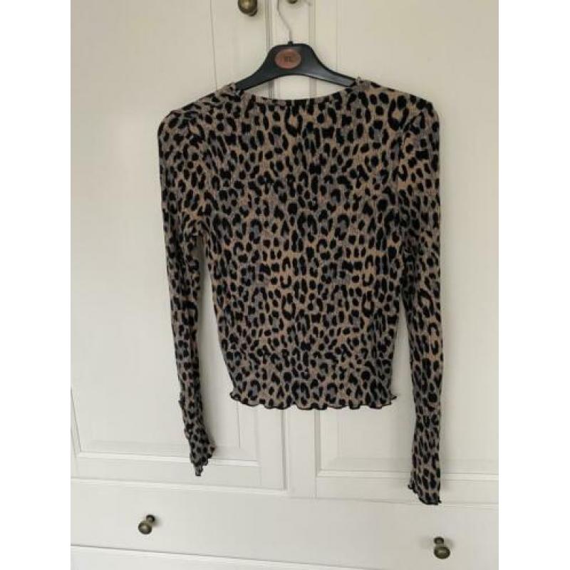 Primark top met zwart luipaard shirt panter leopard print S