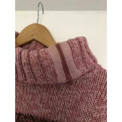 Vintage trui roze met bruin