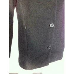 Z384 MELVIN M.L.V. zwart wollen winterjas jas Maat 40=M