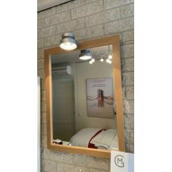 2 badkamer spiegels met verlichting luxe houten lijst