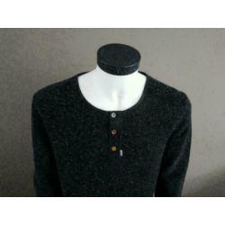 Scotch and Soda trui met knopen extra lang. Zwart Wit. L.