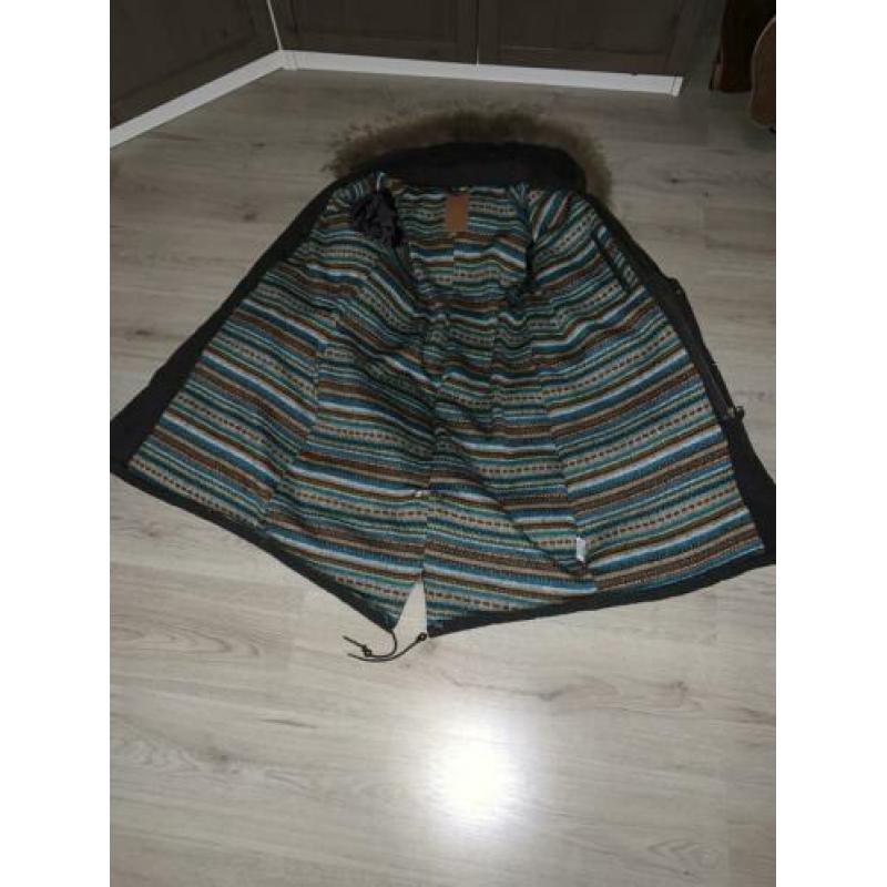 Airforce winterjas met bontkraag