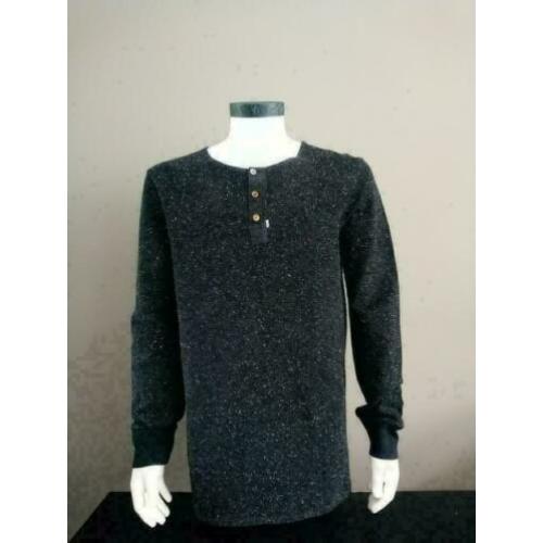 Scotch and Soda trui met knopen extra lang. Zwart Wit. L.