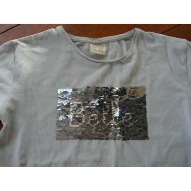 Grijs longsleeve met pailletten Belle maat 140 Zara Girls