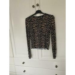 Primark top met zwart luipaard shirt panter leopard print S