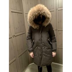 Airforce winterjas met bontkraag