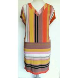 Coster Copenhagen Kaftan jurk M 38 Streep Oranje Oker