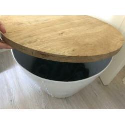 Stoere ronde salontafel / wit / bowl salontafel idee
