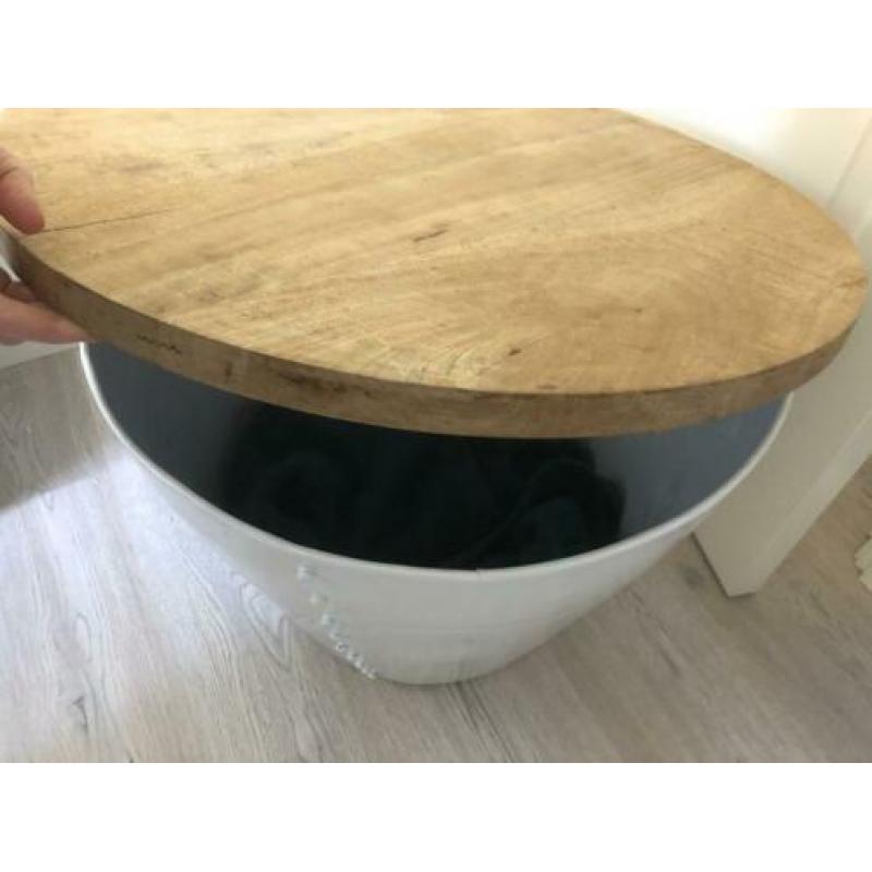 Stoere ronde salontafel / wit / bowl salontafel idee