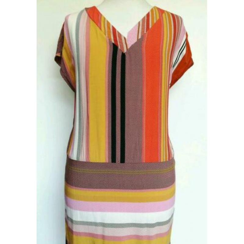 Coster Copenhagen Kaftan jurk M 38 Streep Oranje Oker