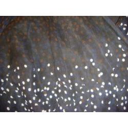 NIEUW Summum zijden jurk blauw bruin witte polkadots maat 42