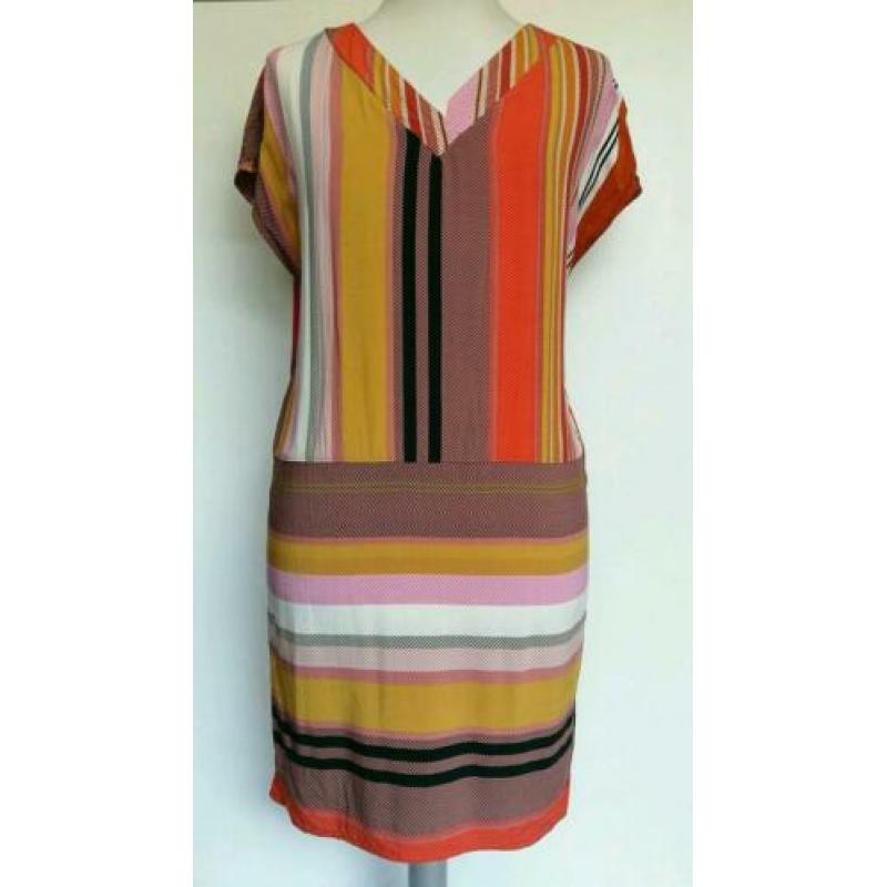 Coster Copenhagen Kaftan jurk M 38 Streep Oranje Oker