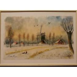 H. van reijn schilderij. 'munniken molen leiderdorp'