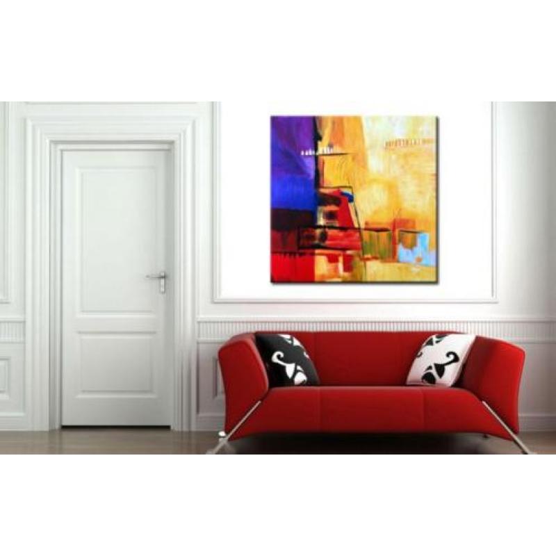 d339 Abstract modern olieverf schilderij 100x100cm