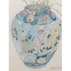 Aquarel anjers in chineese vaas Bernelot Moens-honig