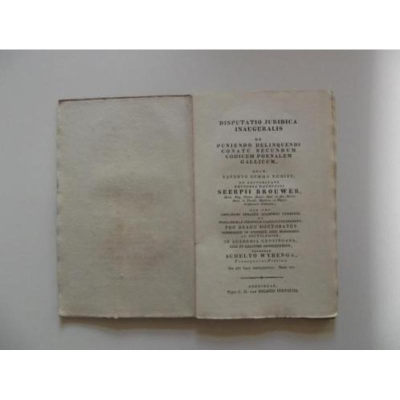 Disputatio Juridica Inauguralis van Schelto Wybenga 1828