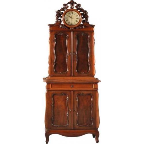 Antieke kasten / Hollandse Willem III bonheur met klok ca...