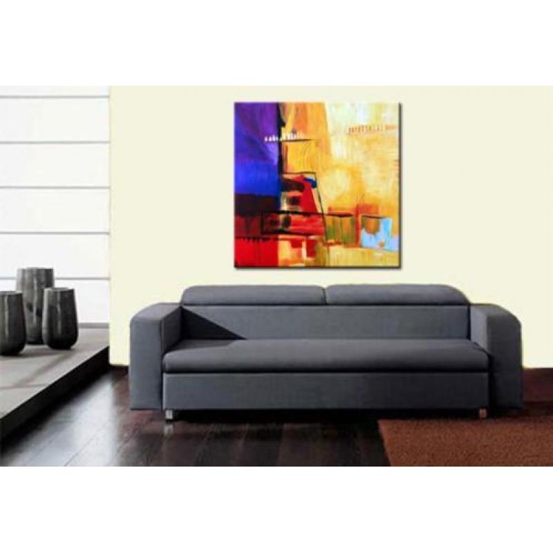 d339 Abstract modern olieverf schilderij 100x100cm
