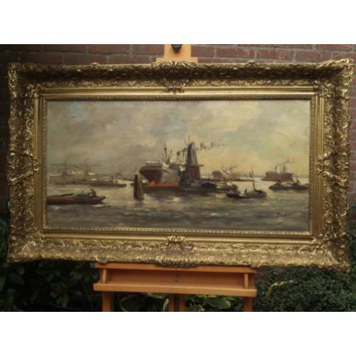 Fraai havengezicht van Adri Verveen (Maashaven Rotterdam)