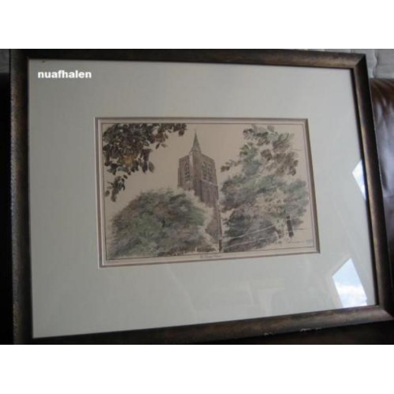 Tekening Oude Toren Beek en Donk erg mooi nuafhalen 12,50