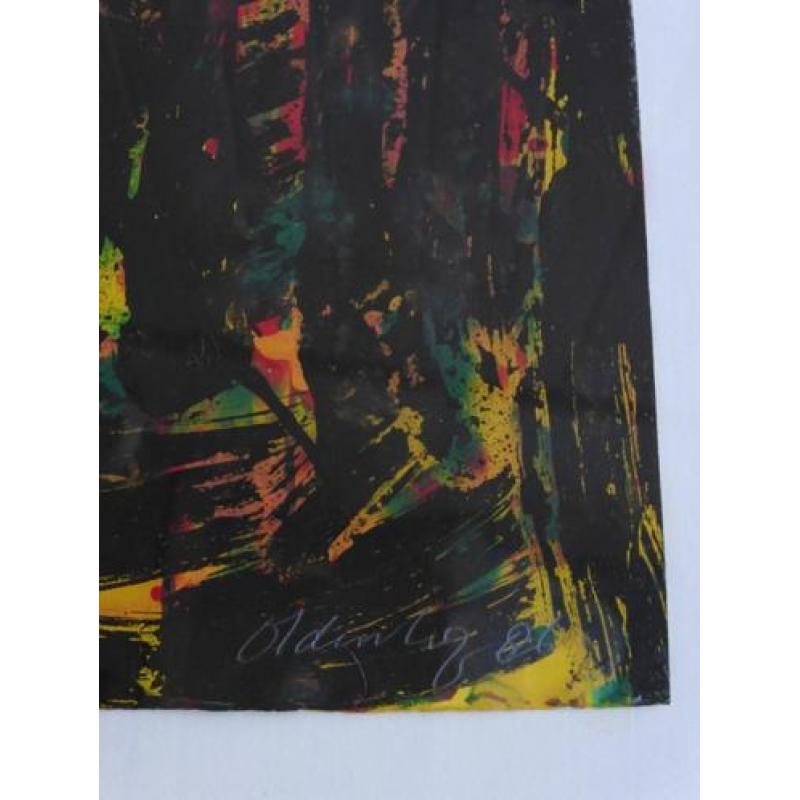 Erik Oldenhof, een gouache, Abstract, 1986