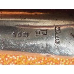 Mooie originele antieke Engelse zweep met gewei en zilver.