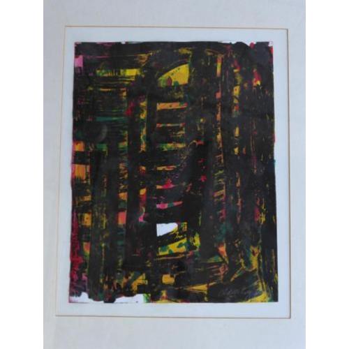 Erik Oldenhof, een gouache, Abstract, 1986